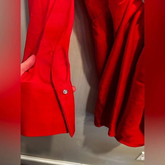 House of Harlow 1960 Red Satin Long Sleeve mini cocktail Christmas holiday - Picture 7 of 15